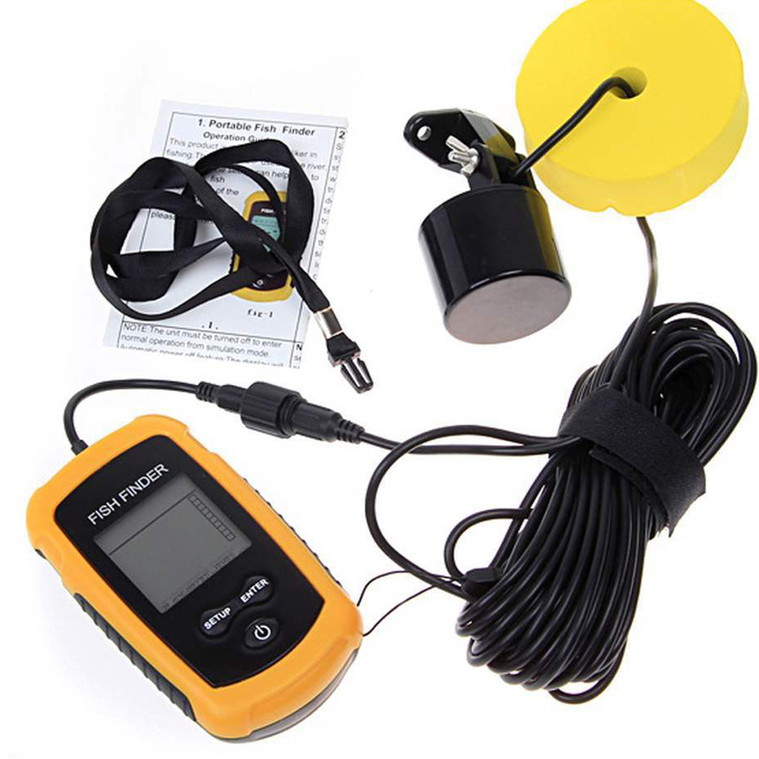 Портативный эхолот-глубиномер  – обзор и цена Fish Finder Transducer
